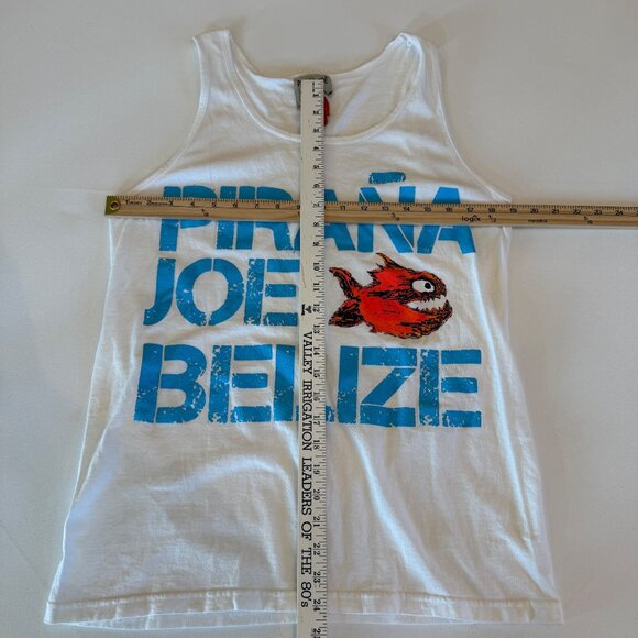 Pirana Joe Belize Graphic Tee Tank Top Medium Unisex T-Shirt Summer Vacation - Picture 5 of 8
